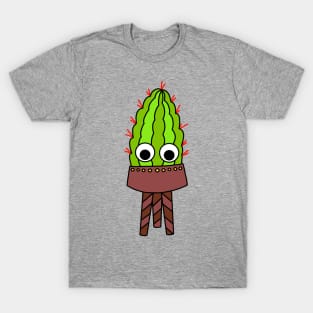 Cute Cactus Design #228: Curvy Cactus In Planter T-Shirt